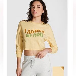 🔥🔥🆕💕PINK PREMIUM COTTON CROPPED LONG SLEEVE T-SHIRT